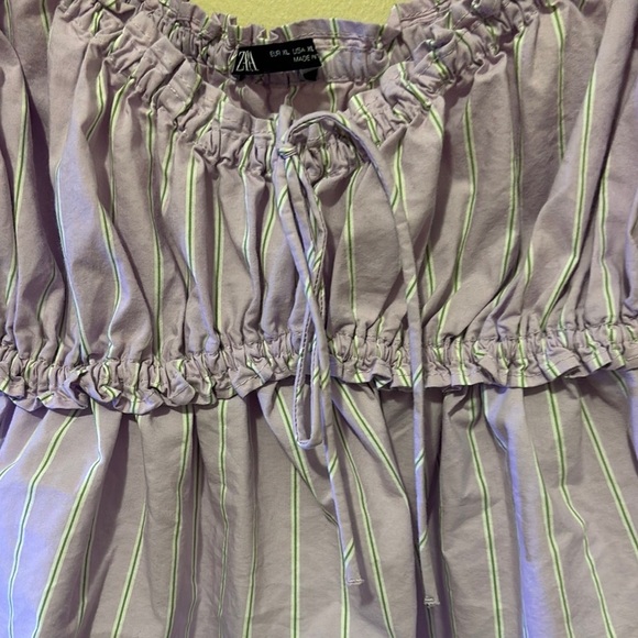 Zara Purple Ruffled Crop Top - Picture 4 of 5